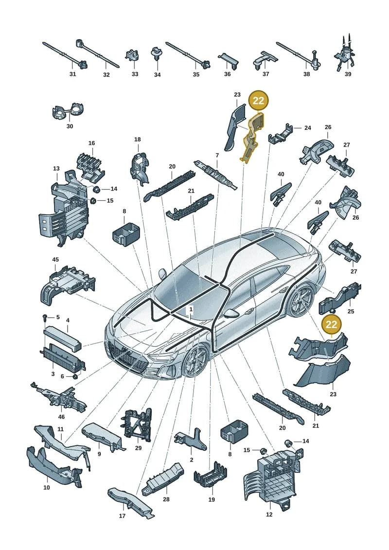 9J1972550 — Audi RS e-tron GT (2020-2025) diagram 4j1971800, position 22