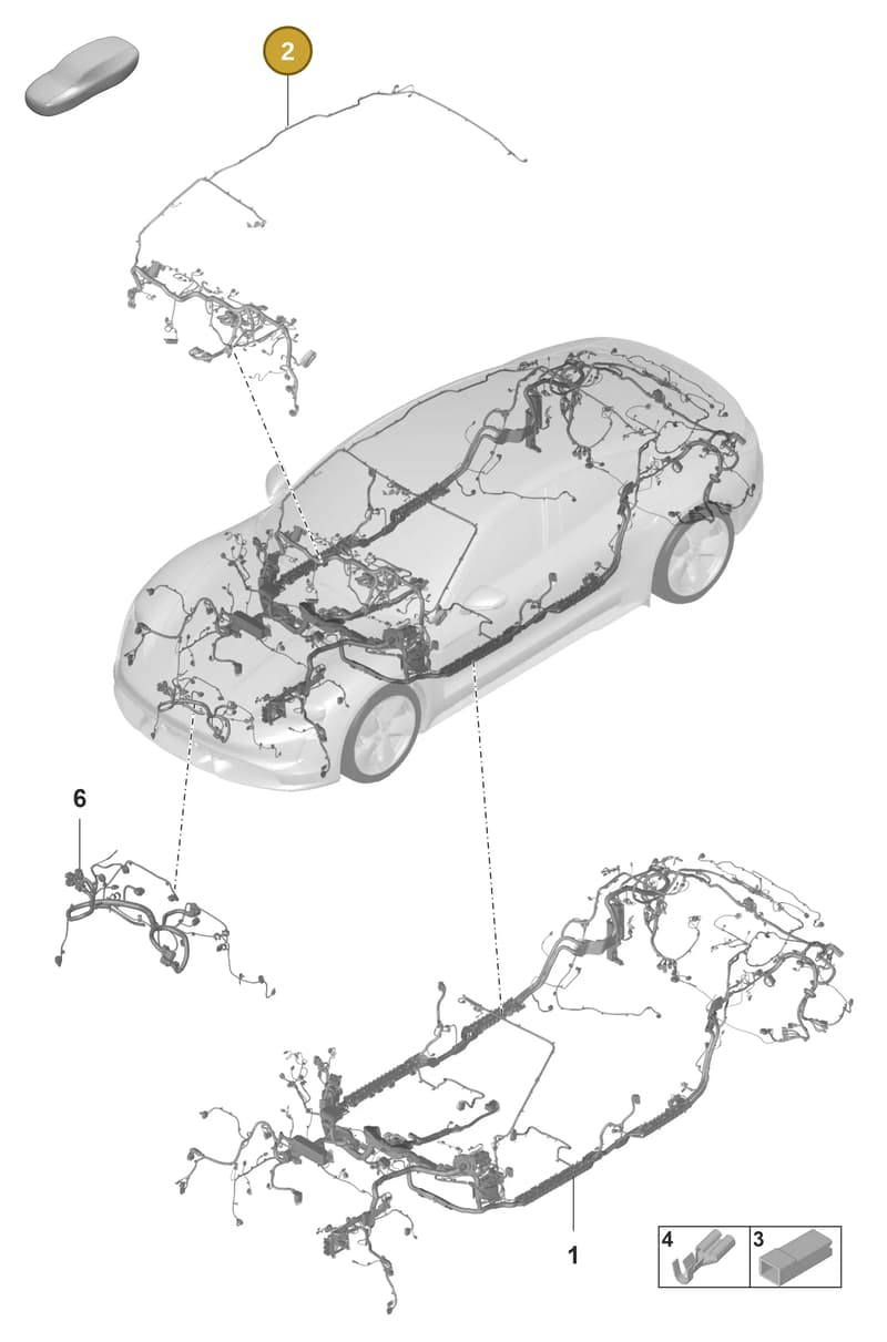 9J1974000D — Porsche Taycan Sport Turismo (2019-2024) diagram p56902110, position 2