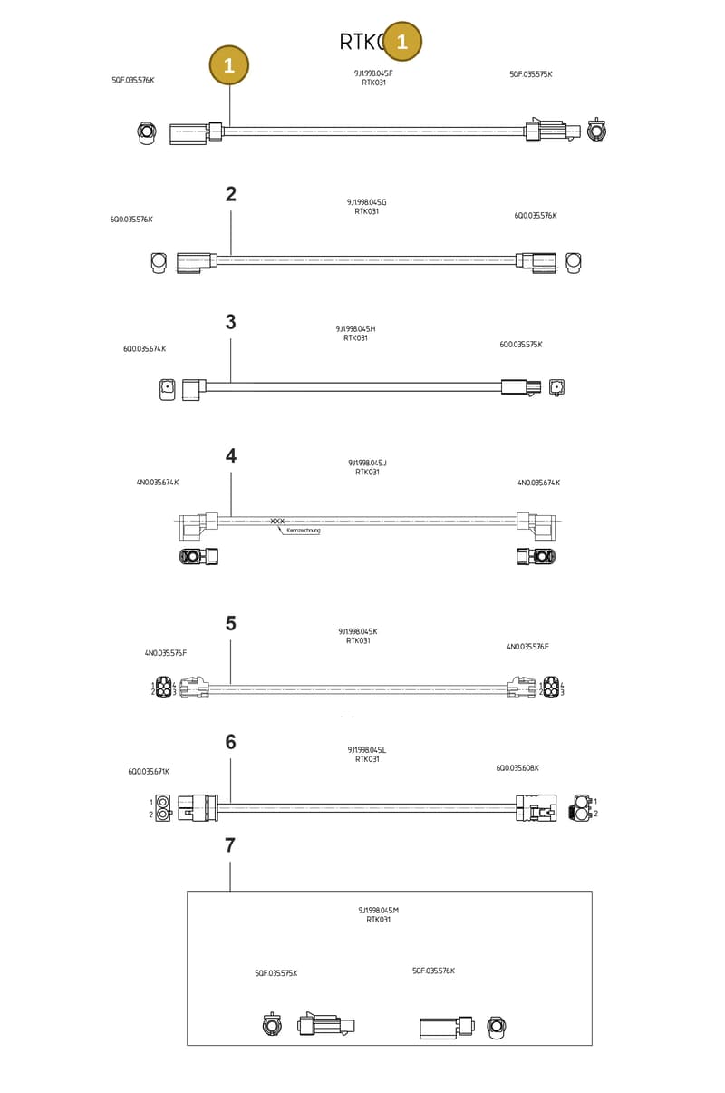 9J1998045F — Porsche Taycan Sport Turismo (2023-2025) diagram p56902310, position 1