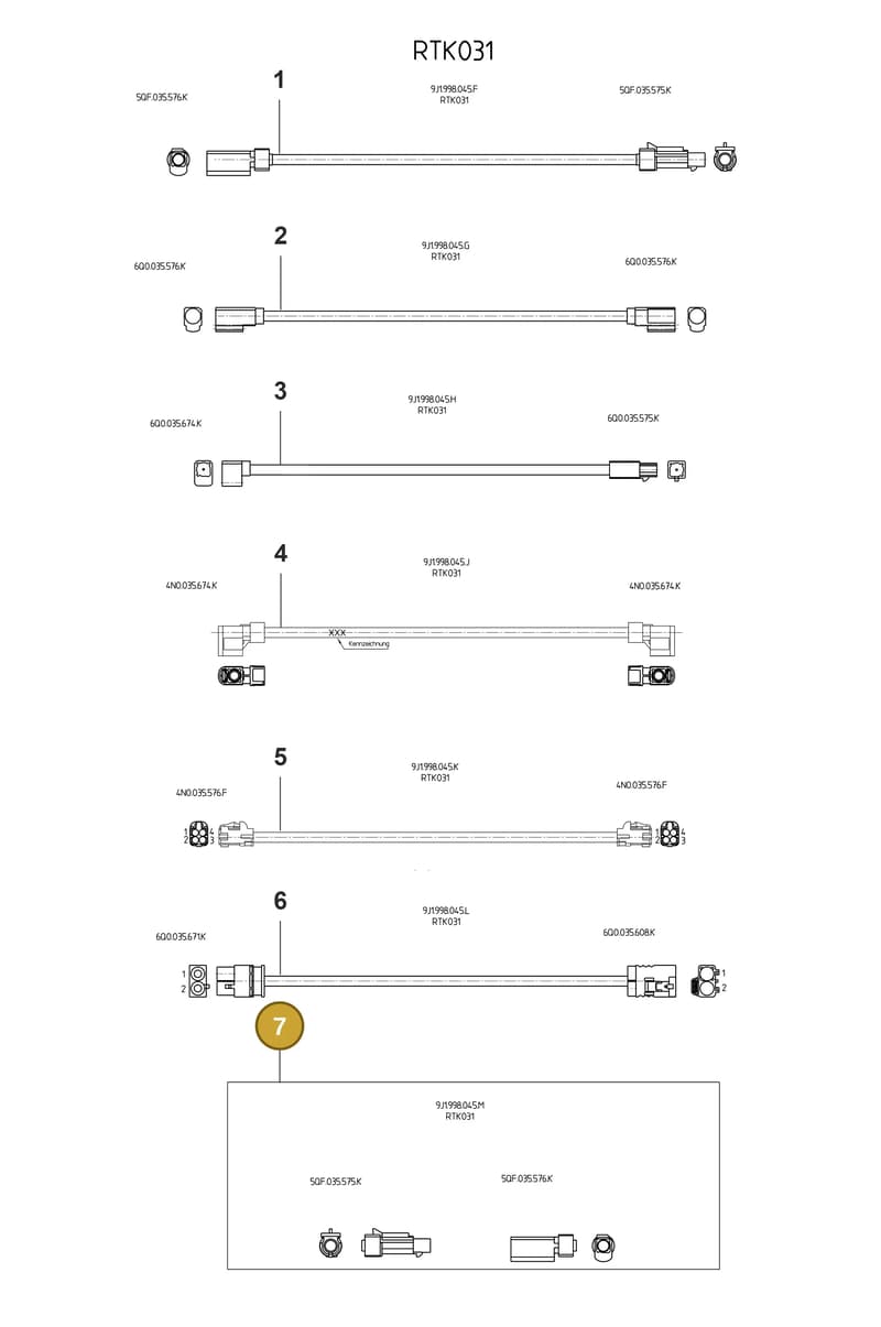 9J1998045M — Porsche Taycan Sport Turismo (2023-2025) diagram p56902310, position 7