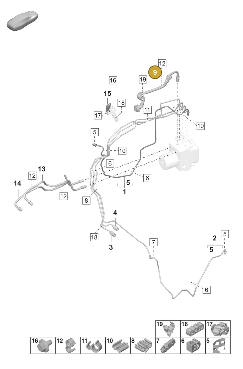 9JA614724 — Porsche Taycan Sport Turismo (2023-2025) diagram p56604010, position 9