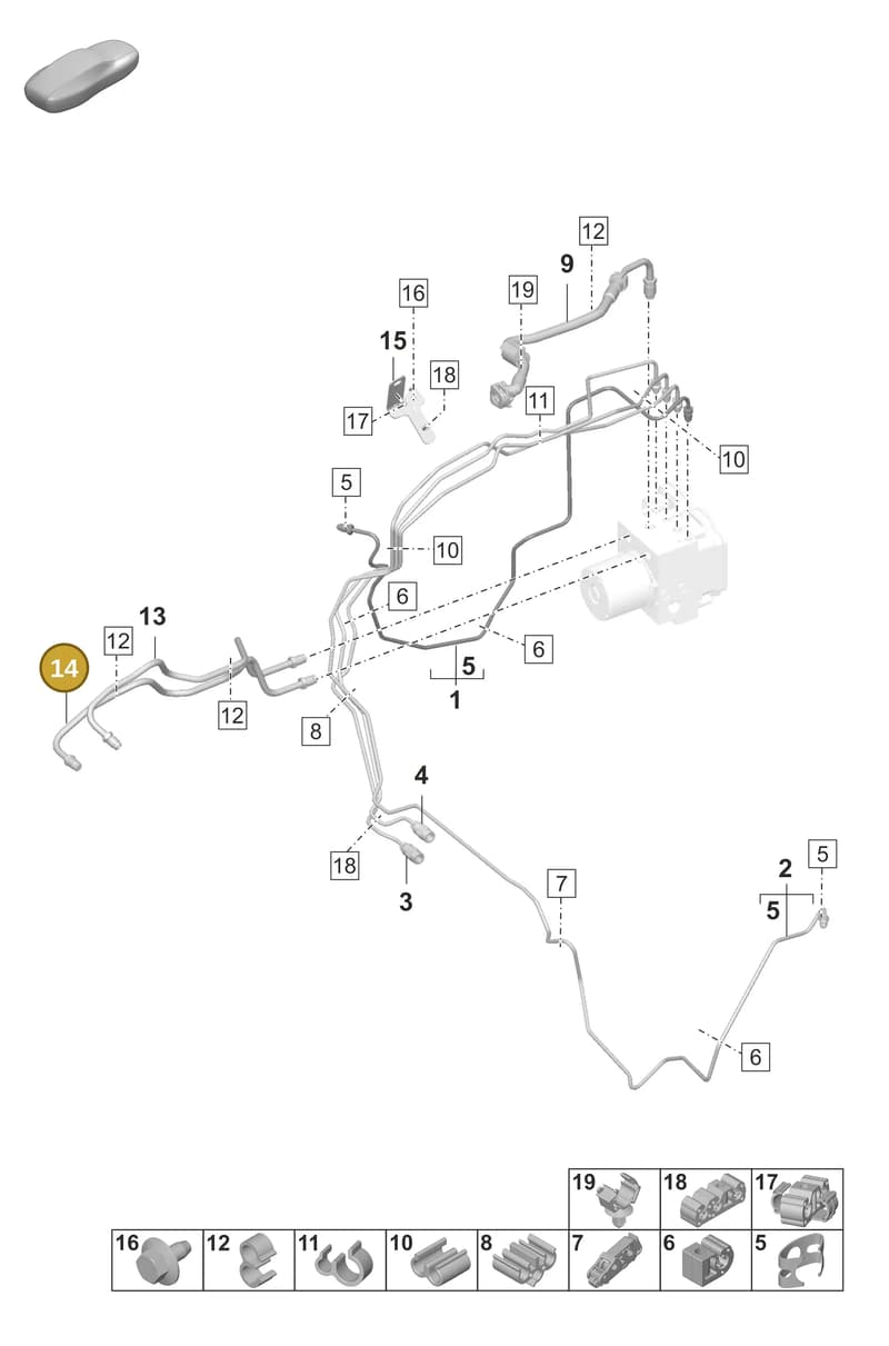 9JA614727B — Porsche Taycan Sport Turismo (2023-2025) diagram p56604010, position 14