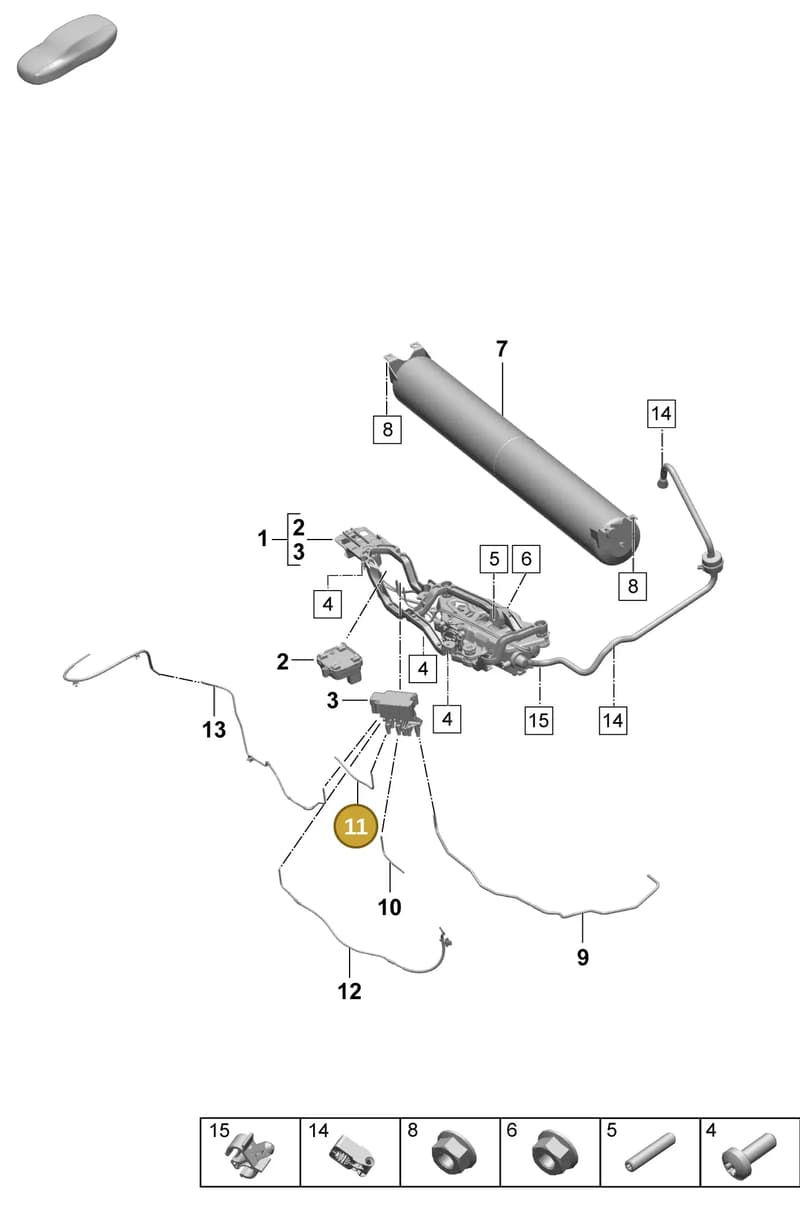 9JA616715 — Porsche Taycan Sport Turismo (2023-2025) diagram p64504000, position 11