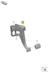 9JA723056A Porsche Bearing Bracket with Brake Pedal