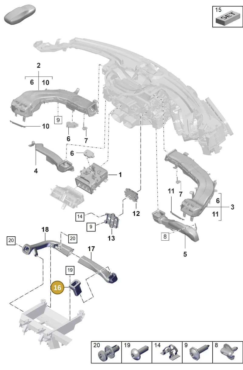 9JA819501A — Porsche Taycan Sport Turismo (2019-2024) diagram p56813100, position 16