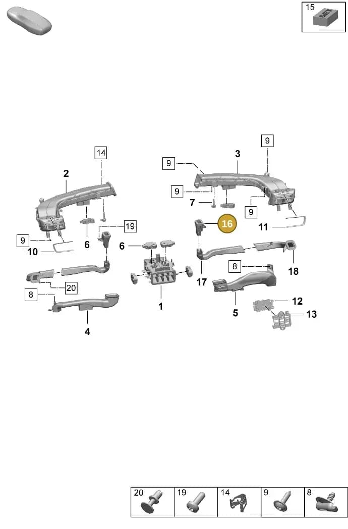 9JA819501A — Porsche Taycan Sport Turismo (2023-2025) diagram p64813101, position 16