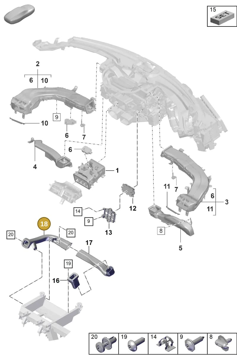 9JA819655 — Porsche Taycan Sport Turismo (2019-2024) diagram p56813100, position 18