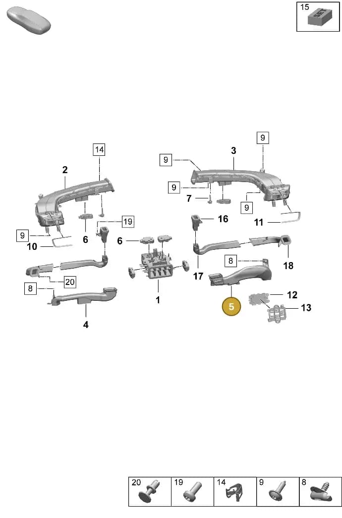 9JA819908 — Porsche Taycan Sport Turismo (2023-2025) diagram p64813101, position 5
