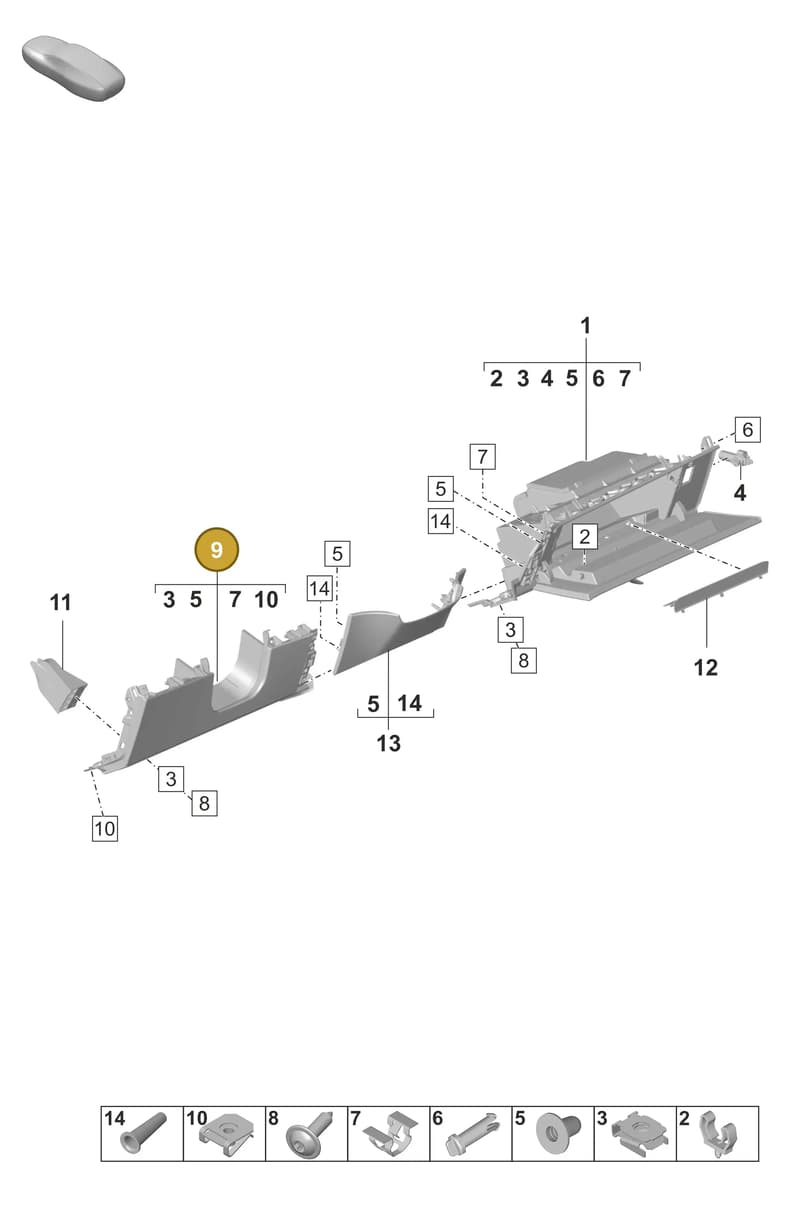 9JA858903DOH7 — Porsche Taycan Sport Turismo (2023-) diagram p56809080, position 9