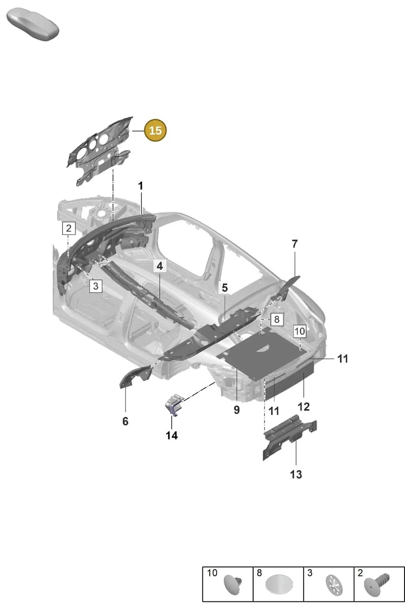 9JA863829D — Porsche Taycan Sport Turismo (2019-2024) diagram p56807445, position 15