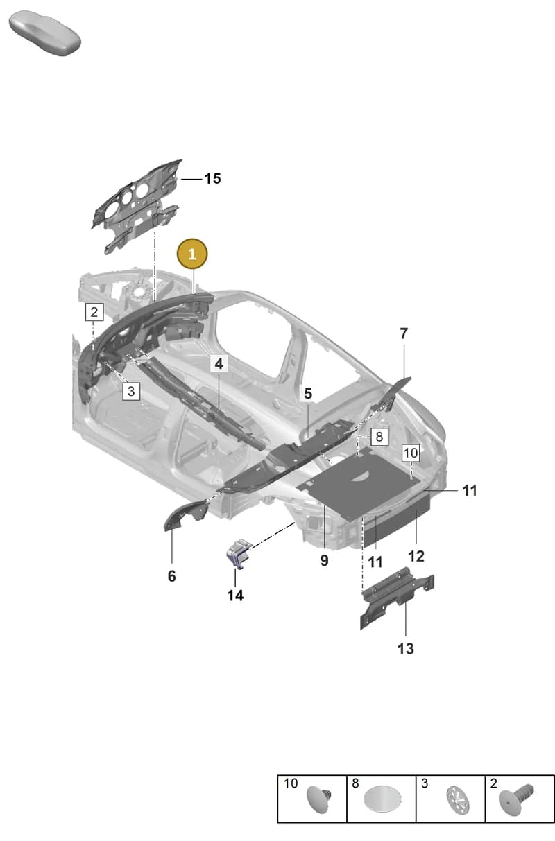 9JA863947B — Porsche Taycan Sport Turismo (2023-2025) diagram p56807445, position 1