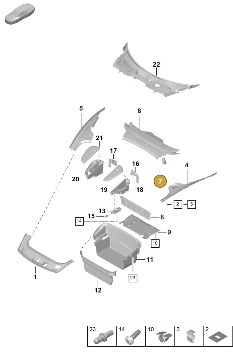 9JA868785A — Porsche Taycan Sport Turismo (2019-2024) diagram p56807000, position 7