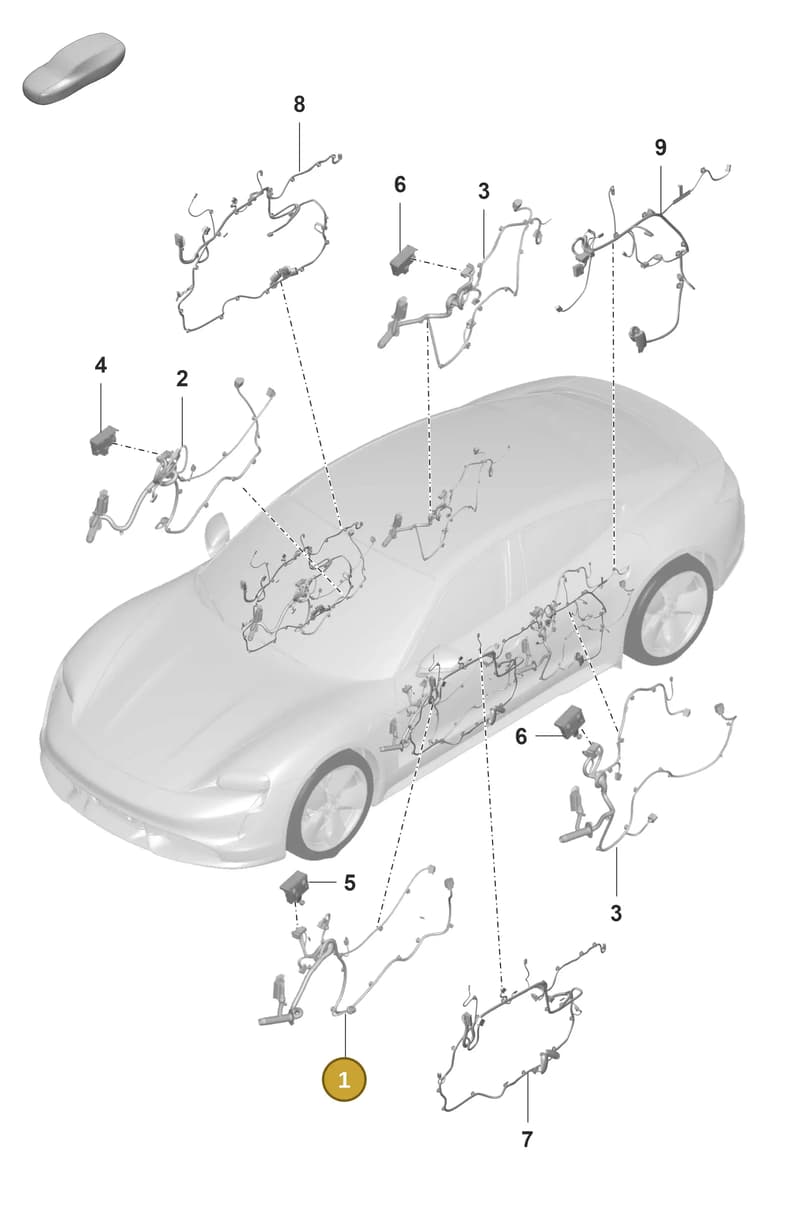 9JA971036L — Porsche Taycan Sport Turismo (2019-2024) diagram p56902150, position 1