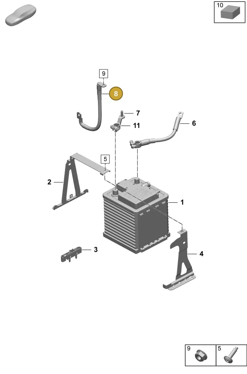 9JA971199A — Porsche Taycan Sport Turismo (2023-2025) diagram p64902300, position 8