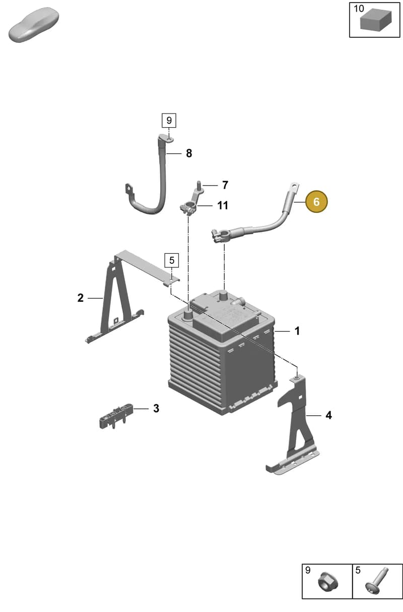 9JA971237AA — Porsche Taycan Sport Turismo (2023-2025) diagram p64902300, position 6