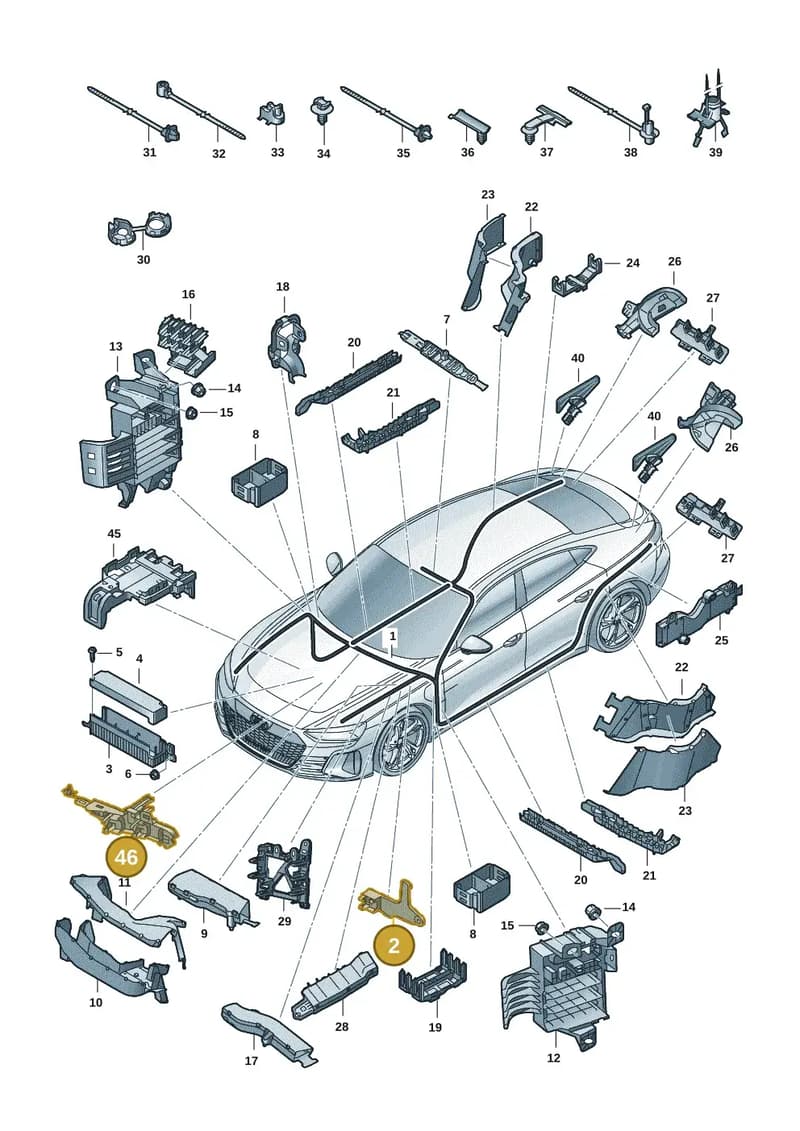 9JA971280 — Audi RS e-tron GT (2020-2025) diagram 4j1971800, position 2+46