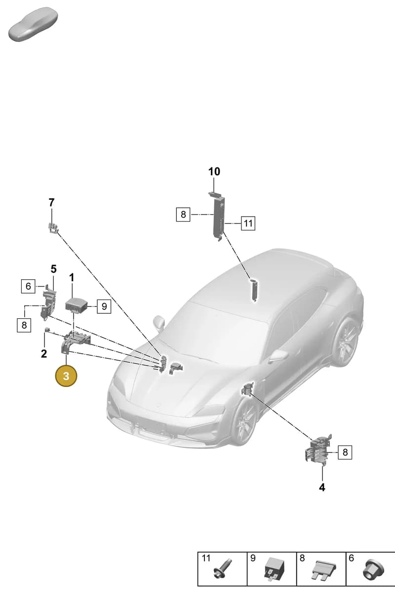 9JA971336B — Porsche Taycan Sport Turismo (2023-2025) diagram p64902000, position 3