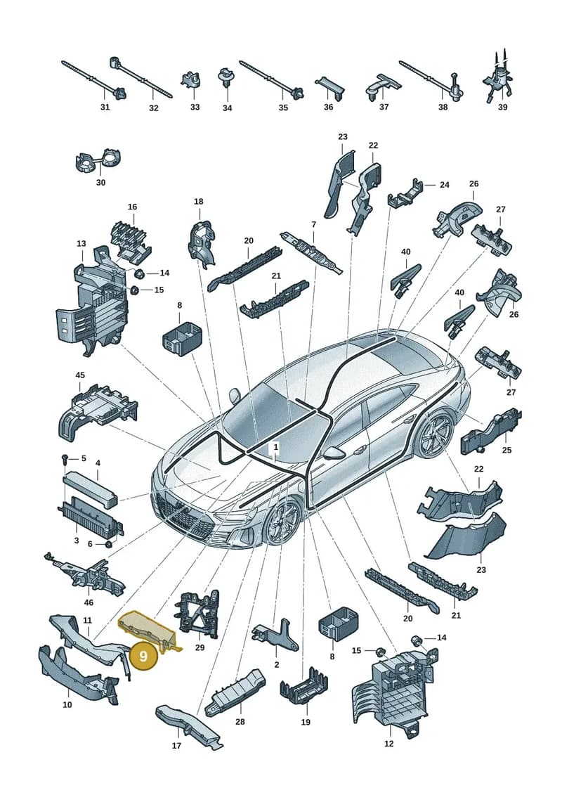 9JA971342 — Audi RS e-tron GT (2020-2025) diagram 4j1971800, position 9