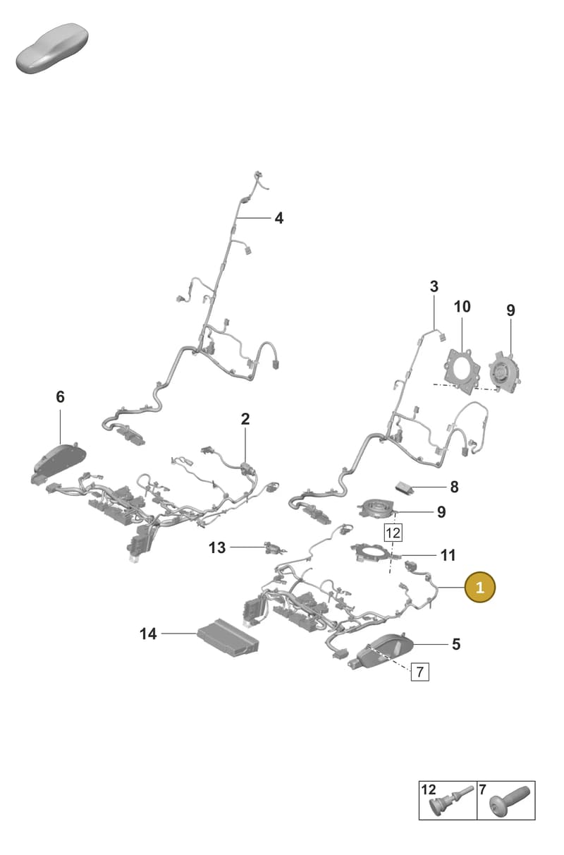 9JA971365AH — Porsche Taycan Sport Turismo (2023-2025) diagram p56817520, position 1