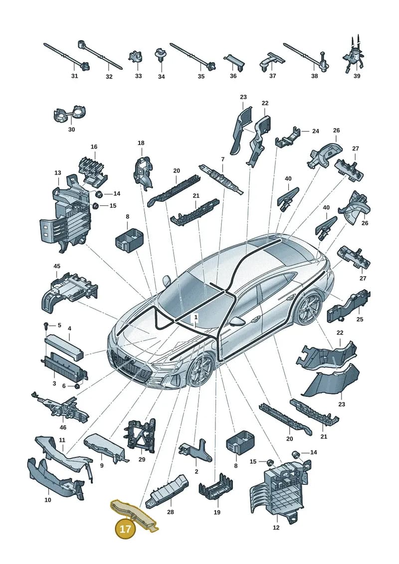 9JA971815 — Audi RS e-tron GT (2020-2025) diagram 4j1971800, position 17