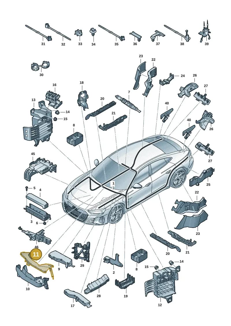 9JA971839A — Audi RS e-tron GT (2020-2025) diagram 4j1971800, position 11