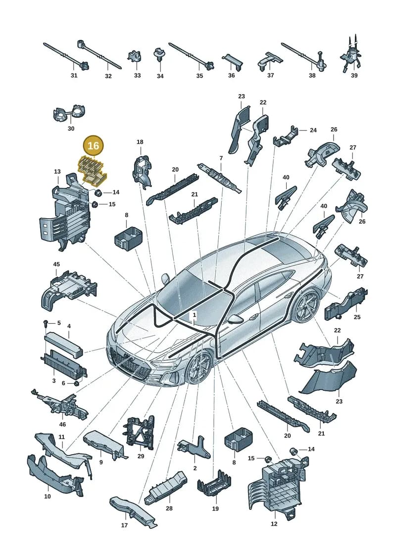 9JA971860A — Audi RS e-tron GT (2020-2025) diagram 4j1971800, position 16