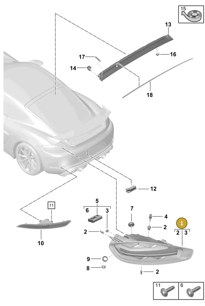 9P0945095C — Porsche Cayman (2019-2022) diagram p55905050, position 1
