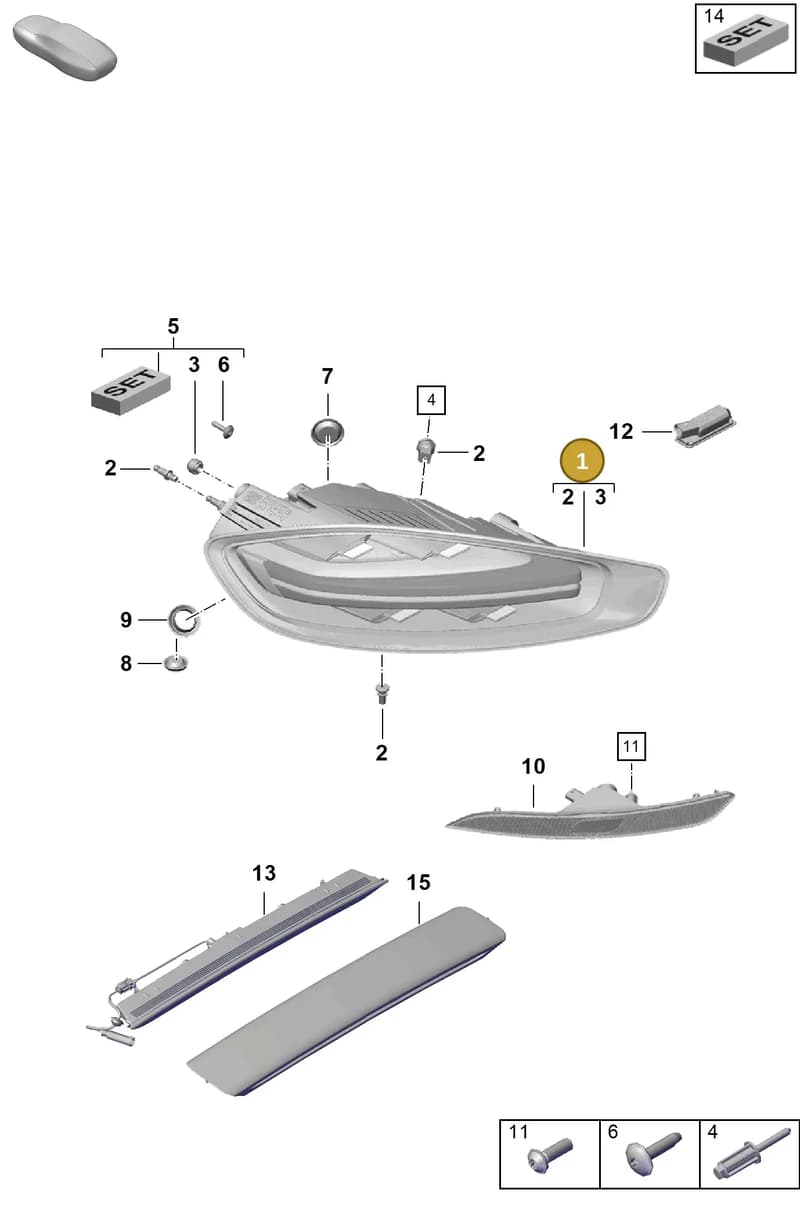 9P0945096B — Porsche Boxster Spyder (2019-2020) diagram p54905050, position 1