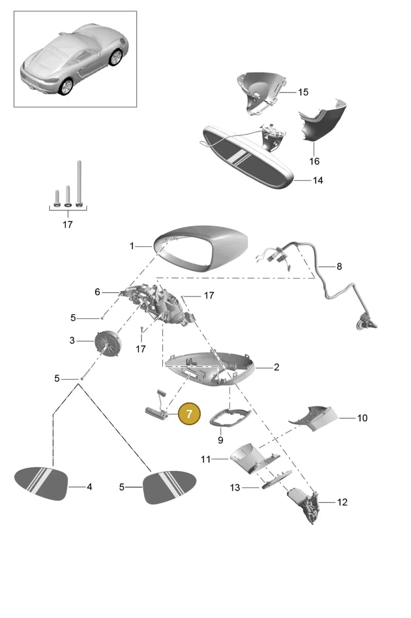 9P0949133A — Porsche Cayman (2016-2019) diagram p50809050, position 7
