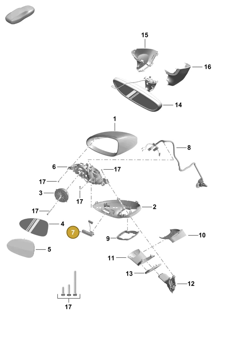 9P0949133A — Porsche Boxster Spyder (2019-2020) diagram p55809500, position 7