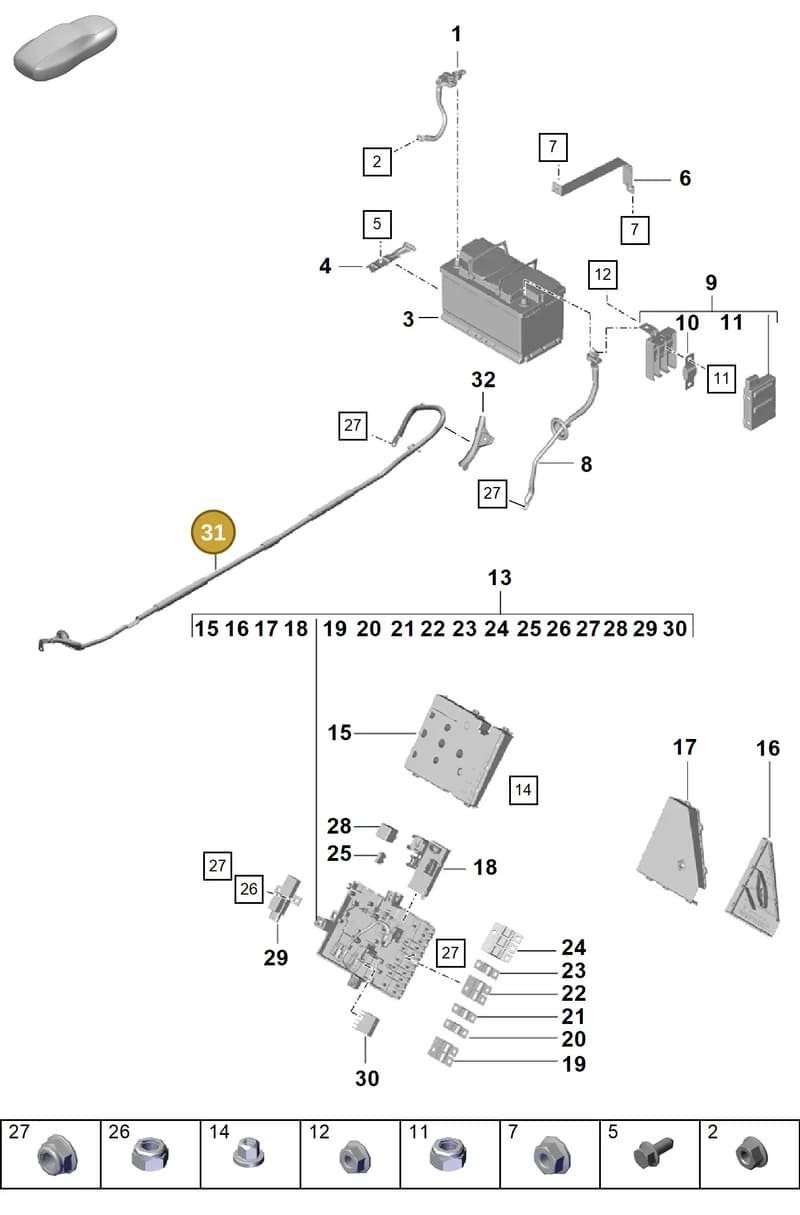 9P0971345B — Porsche Boxster Spyder (2019-2020) diagram p55902060, position 31