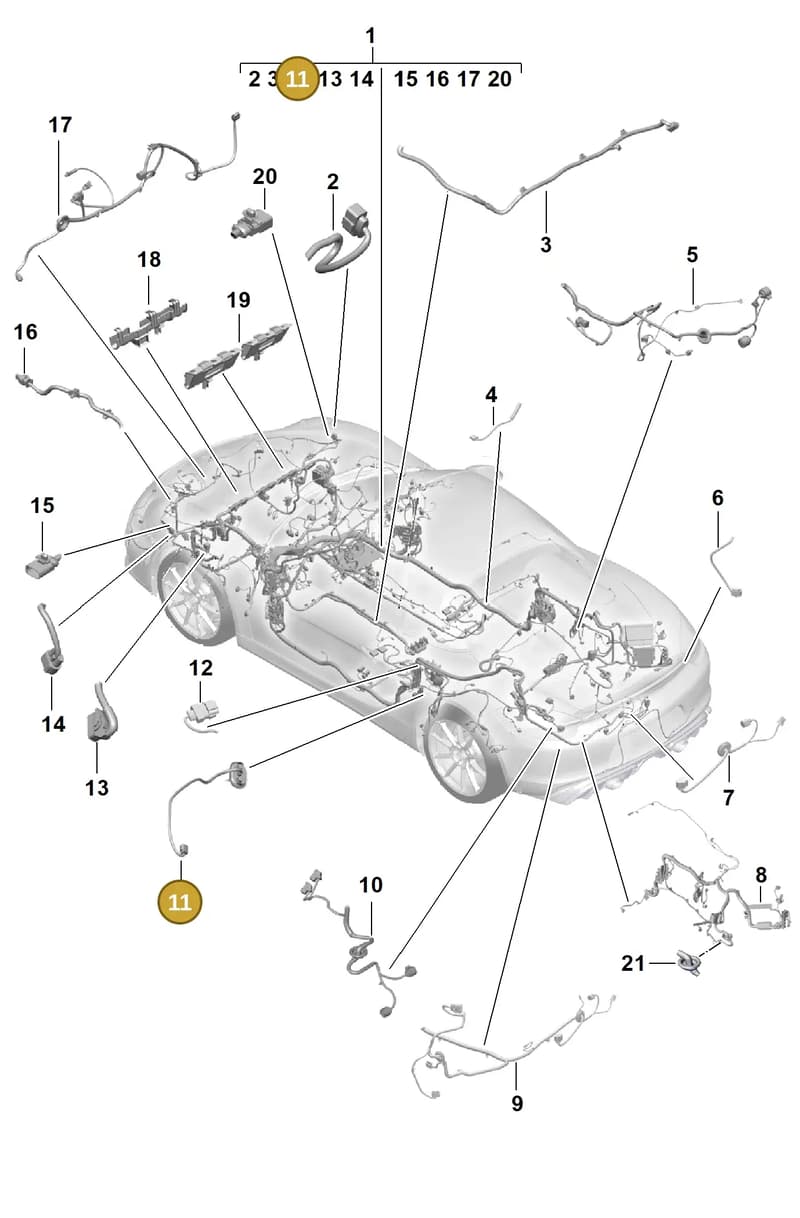 9P0974220E — Porsche Boxster Spyder (2019-2020) diagram p54902100, position 11