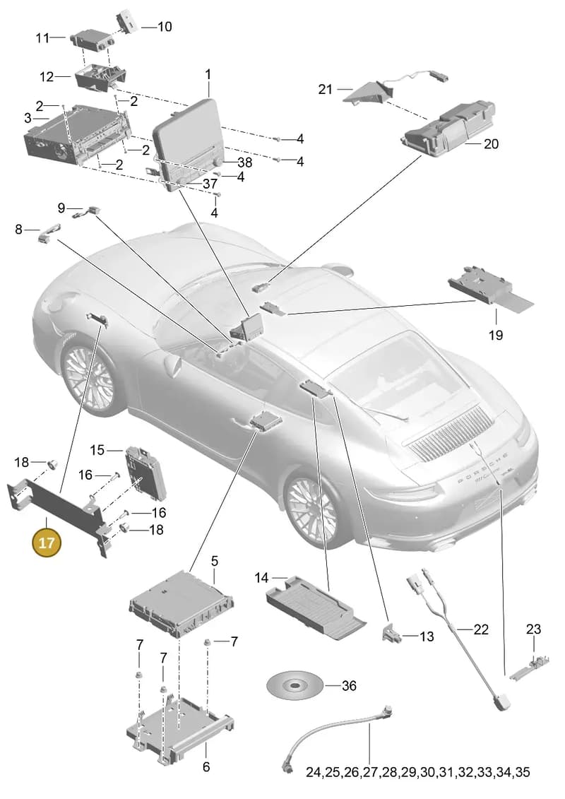 9P1035205 — Porsche 911 (2016-2019) diagram p47911000, position 17