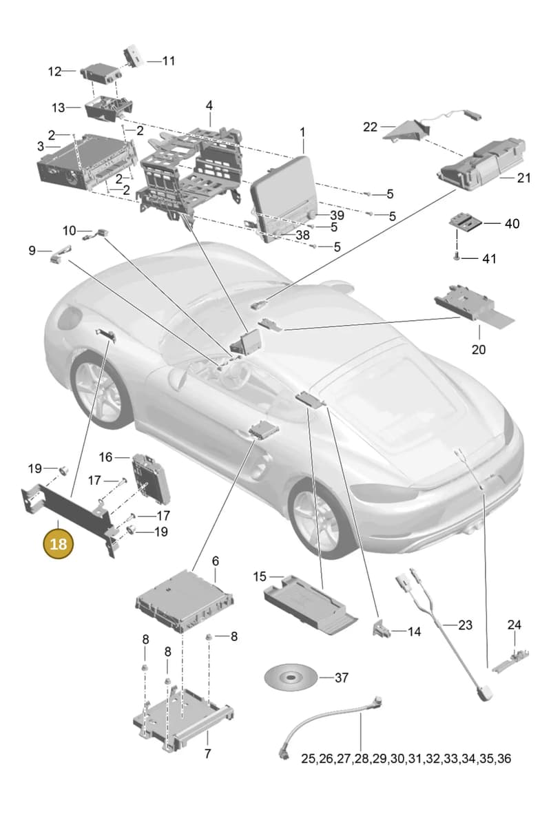 9P1035205 — Porsche Cayman (2016-2019) diagram p50911000, position 18