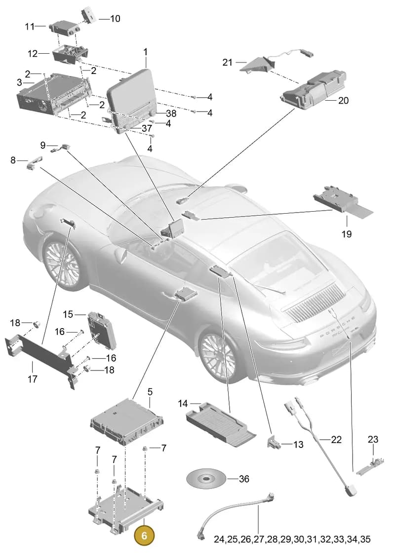 9P1035206 — Porsche 911 (2016-2019) diagram p47911000, position 6