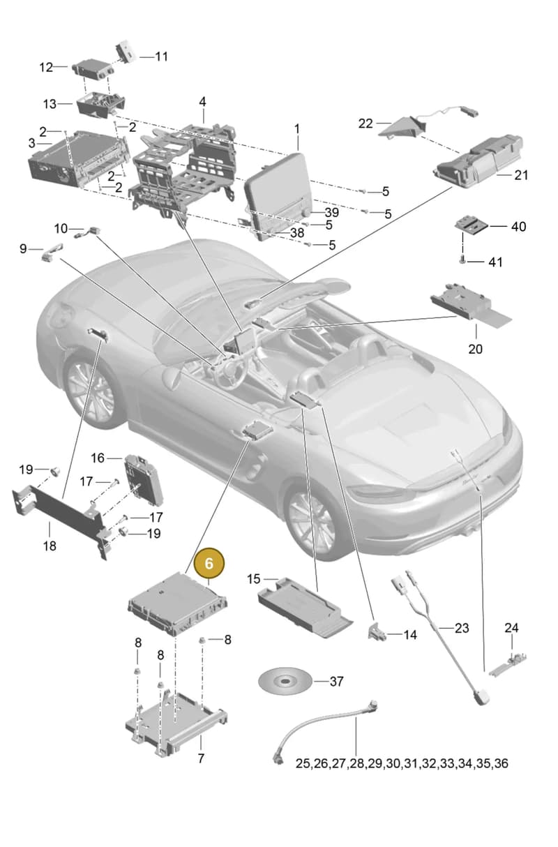 9P1035206 — Porsche Boxster (2016-2019) diagram p48911000, position 6