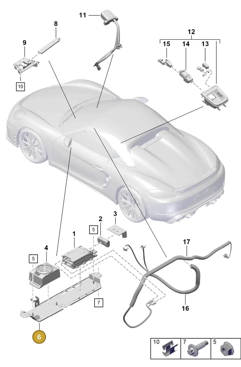 9P1035206 — Porsche Boxster Spyder (2019-2020) diagram p54911040, position 6