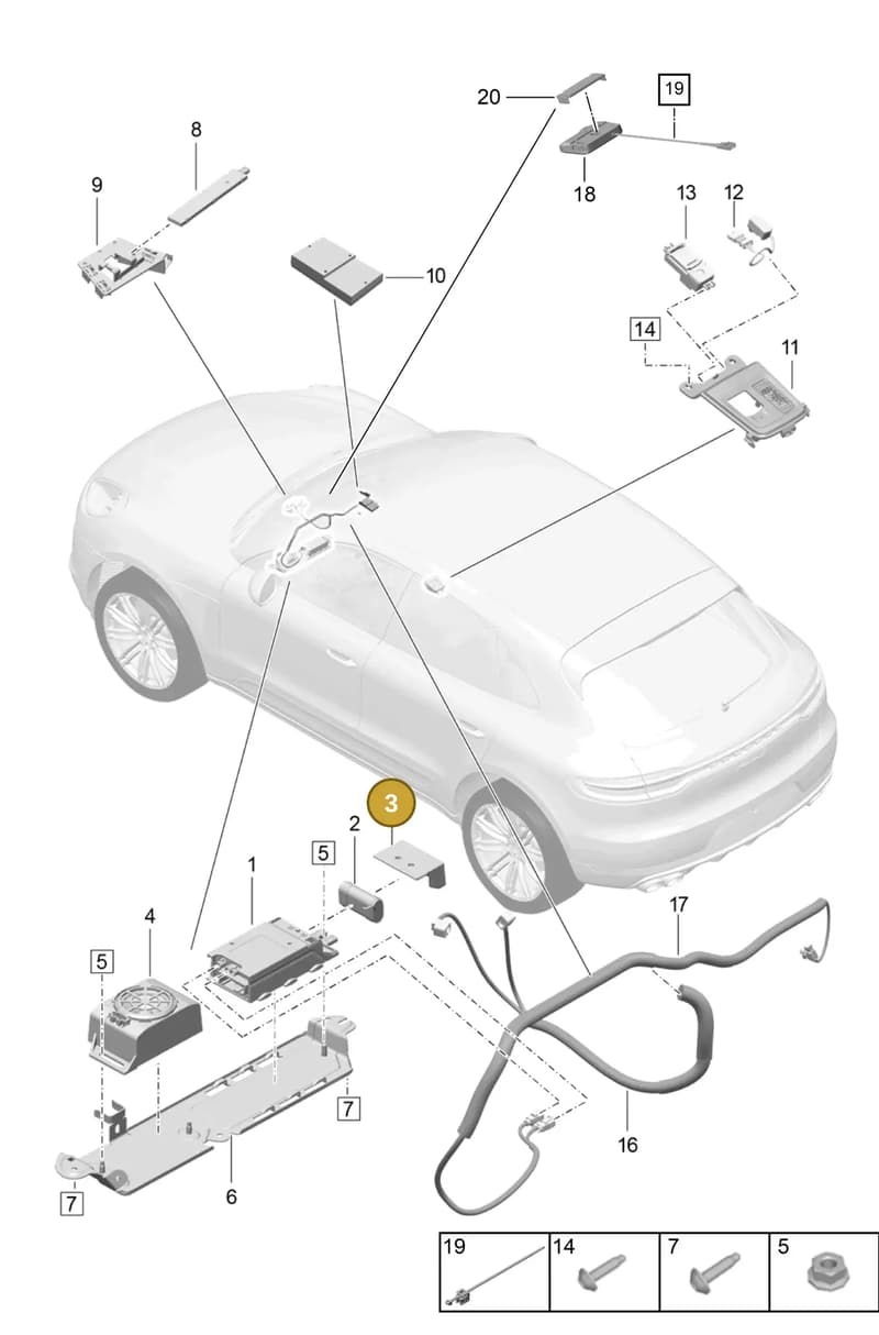 9P1035215 — Porsche Macan (2018-2022) diagram p52911040, position 3