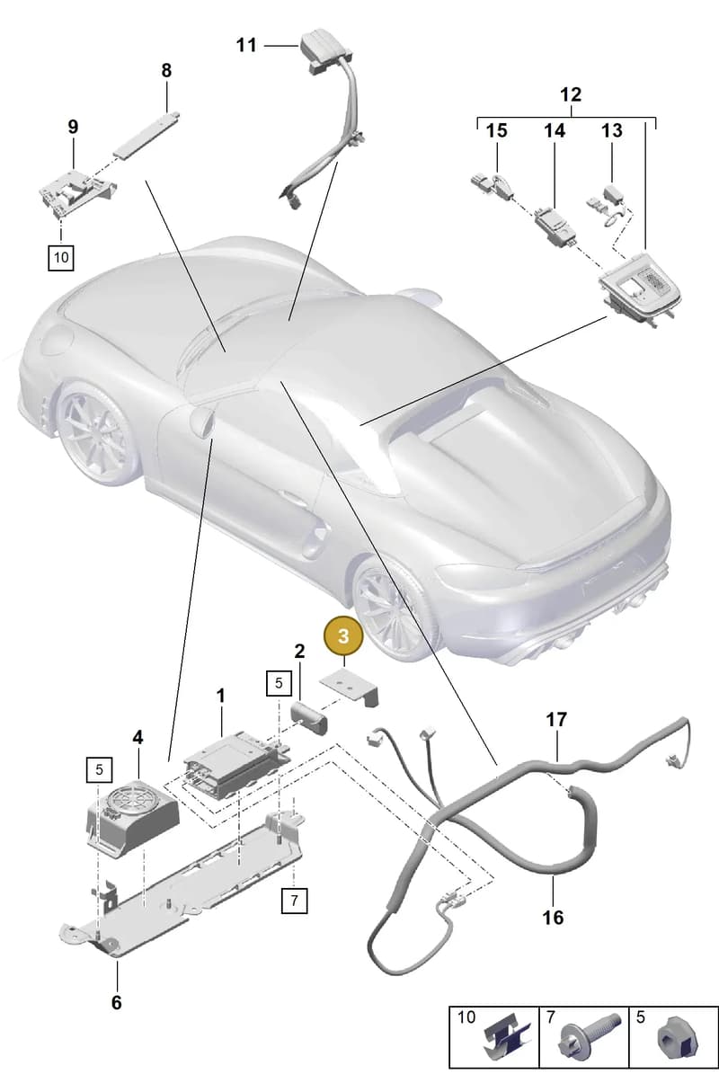 9P1035215 — Porsche Boxster Spyder (2019-2020) diagram p54911040, position 3