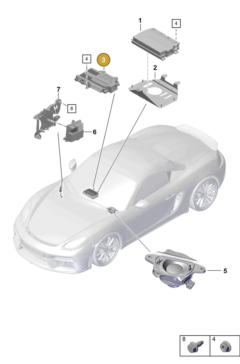 9P1035223B — Porsche Boxster Spyder (2019-2020) diagram p54911100, position 3
