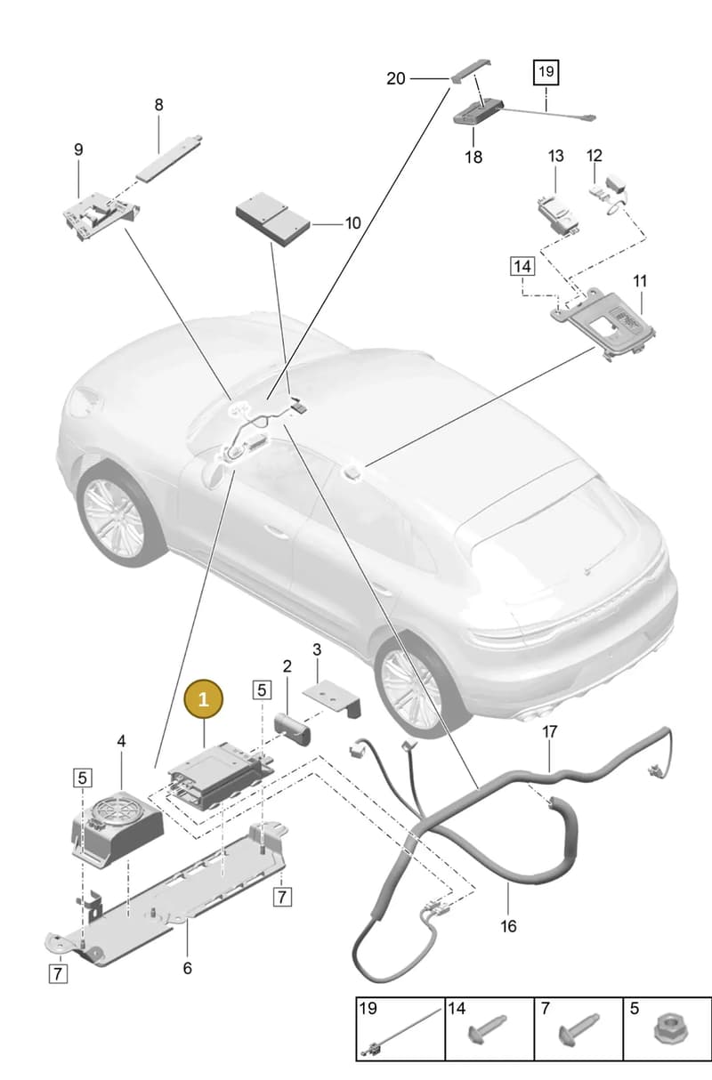 9P1035284C — Porsche Macan (2018-2022) diagram p52911040, position 1