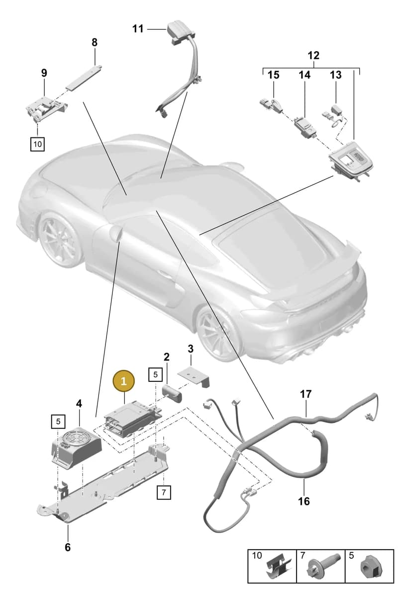 9P1035284C — Porsche Cayman (2019-2022) diagram p55911040, position 1