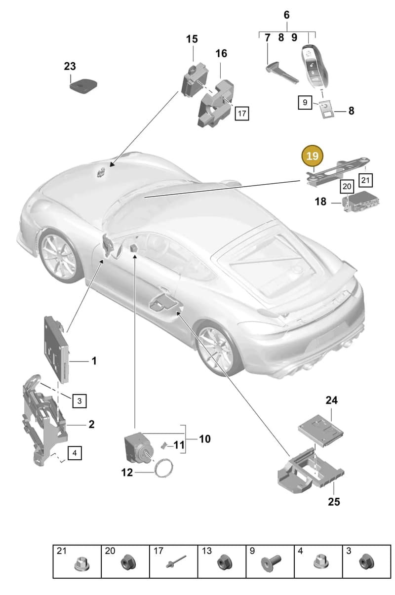 9P1035317 — Porsche Cayman (2019-2022) diagram p55901040, position 19