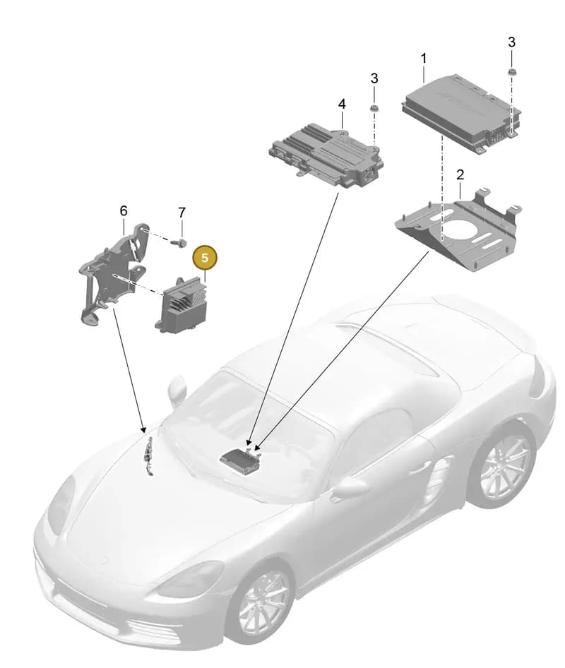 9P1035465A — Porsche Boxster (2016-2019) diagram p48911010, position 5