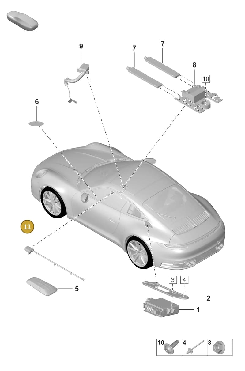 9P1035504A — Porsche 911 (2018-2024) diagram p53901070, position 11