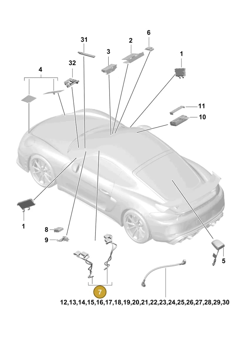 9P1035504A — Porsche Cayman (2019-2022) diagram p55911020, position 7