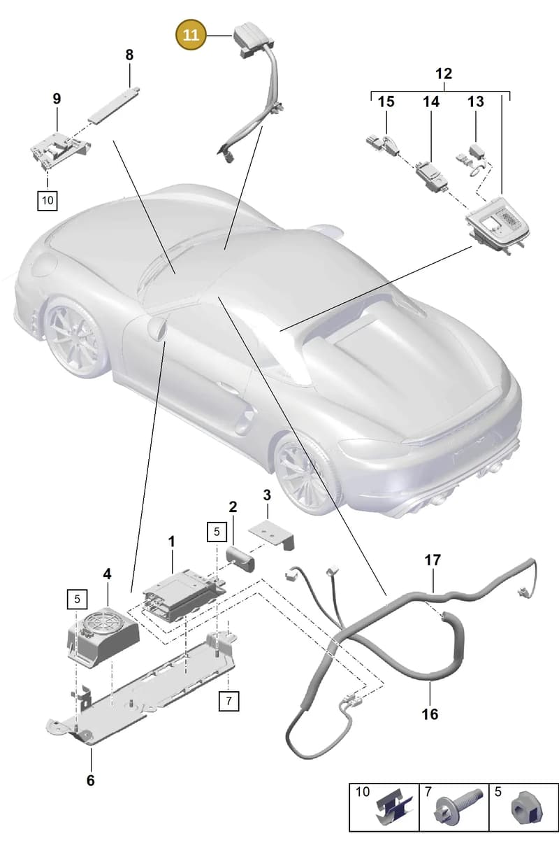9P1035504 — Porsche Boxster Spyder (2019-2020) diagram p54911040, position 11