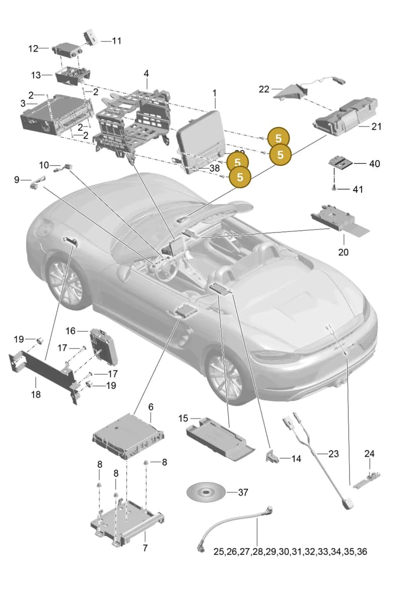 9P1035510B — Porsche Boxster (2016-2019) diagram p48911000, position 5