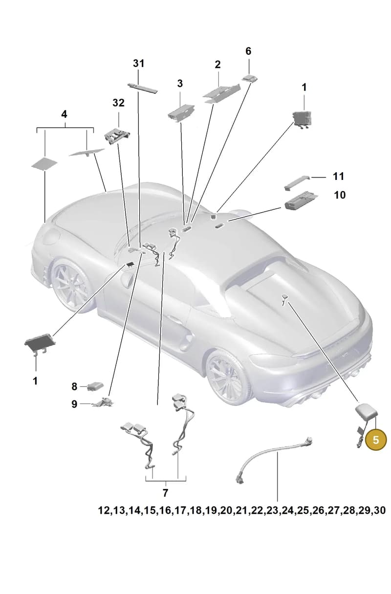 9P1035510B — Porsche Boxster Spyder (2019-2020) diagram p54911020, position 5