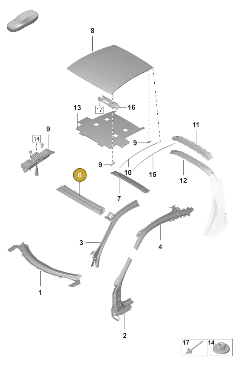 9P1035510C — Porsche 911 (2018-2024) diagram p53801450, position 6